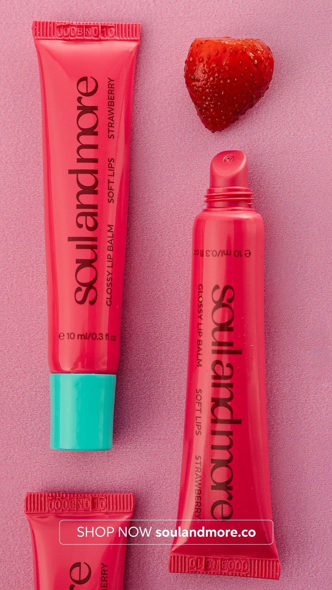 Glossy Lip Balm, Strawberry - soulandmore